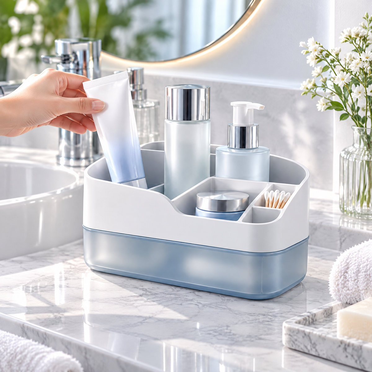 Bathroom Countertop Organizer - lifestyle