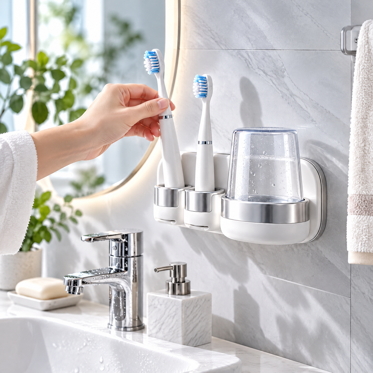 Toothbrush and Cup Holder - lifestyle
