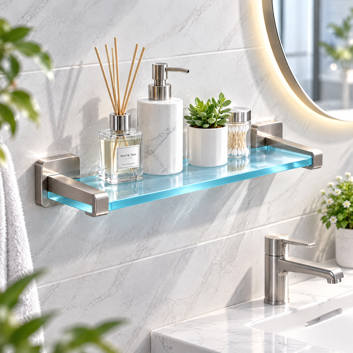 Wall-Mounted Bathroom Shelf - lifestyle