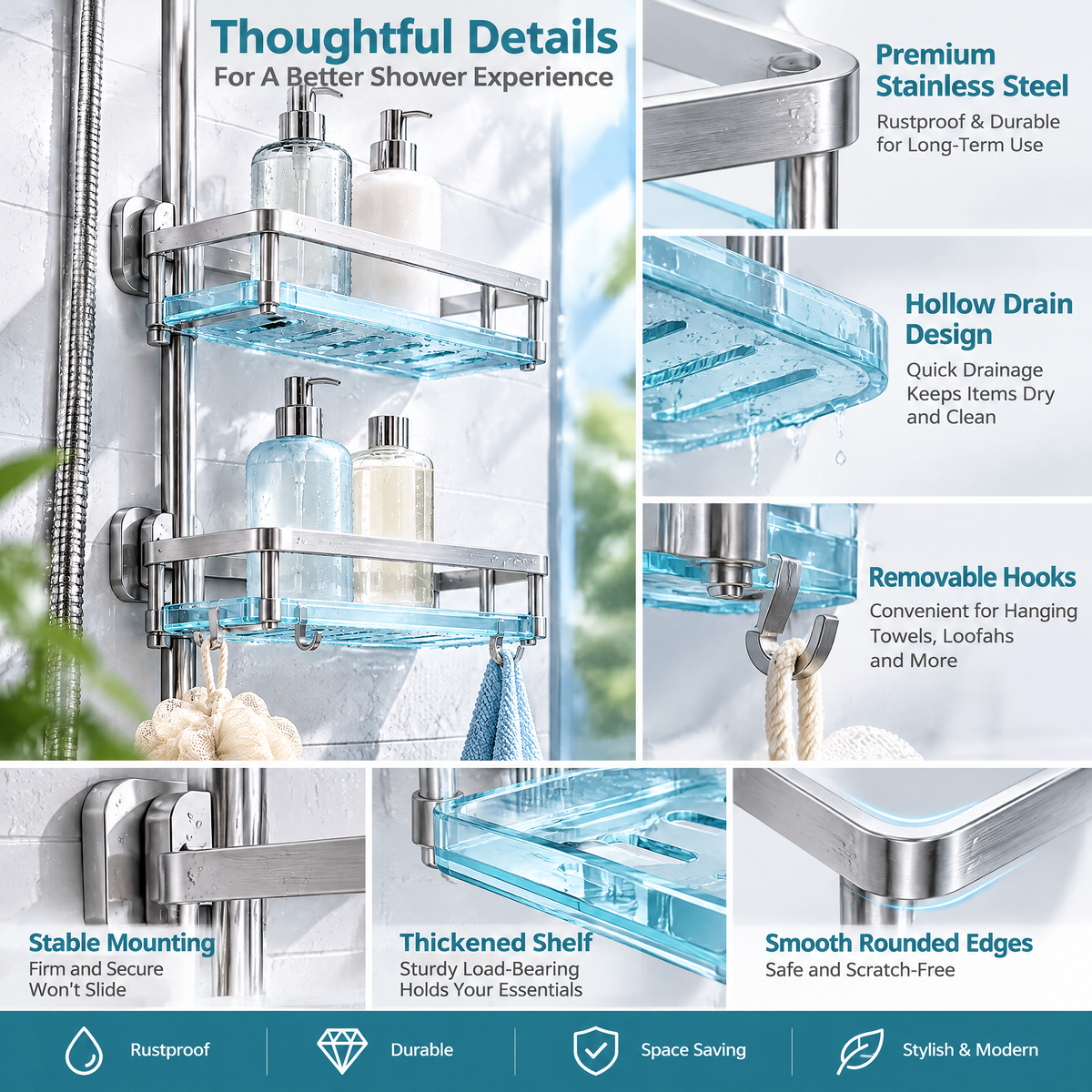 Shower Caddy Organizer - details
