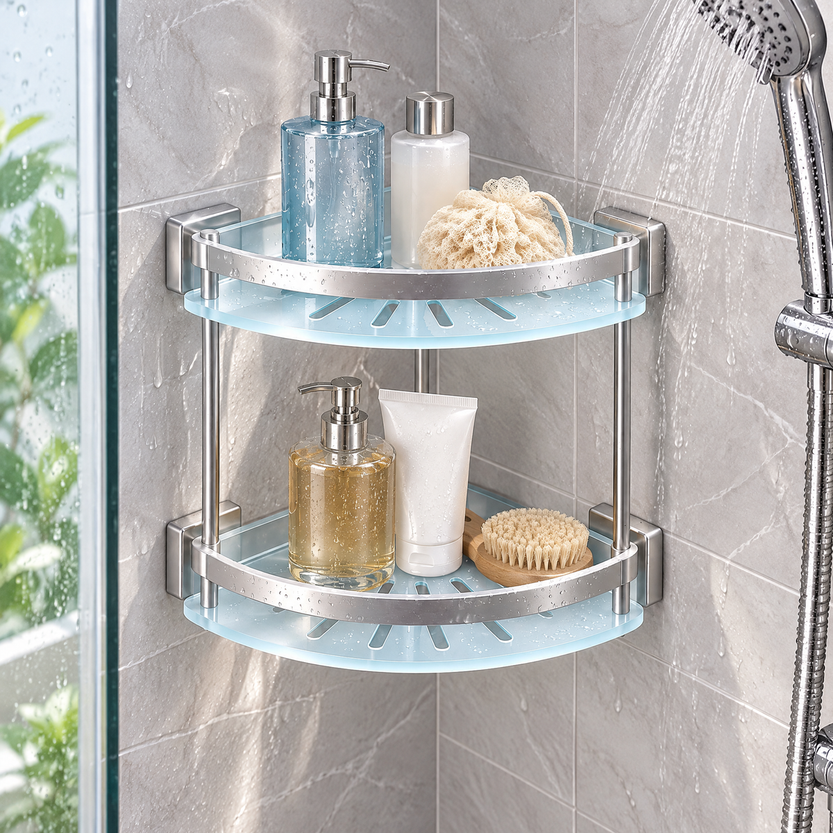 Shower Corner Shelf - lifestyle