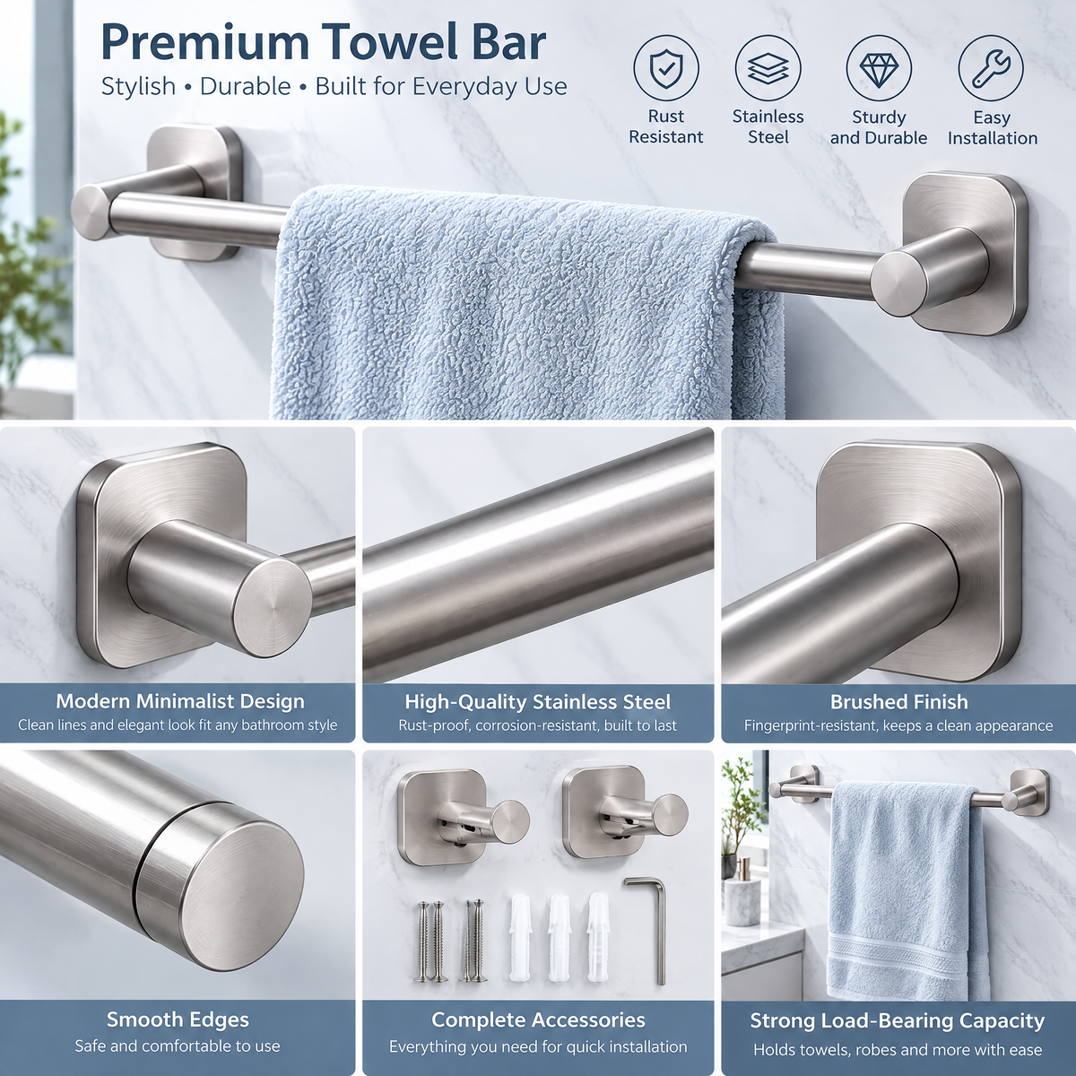 Bath Towel Rack - details