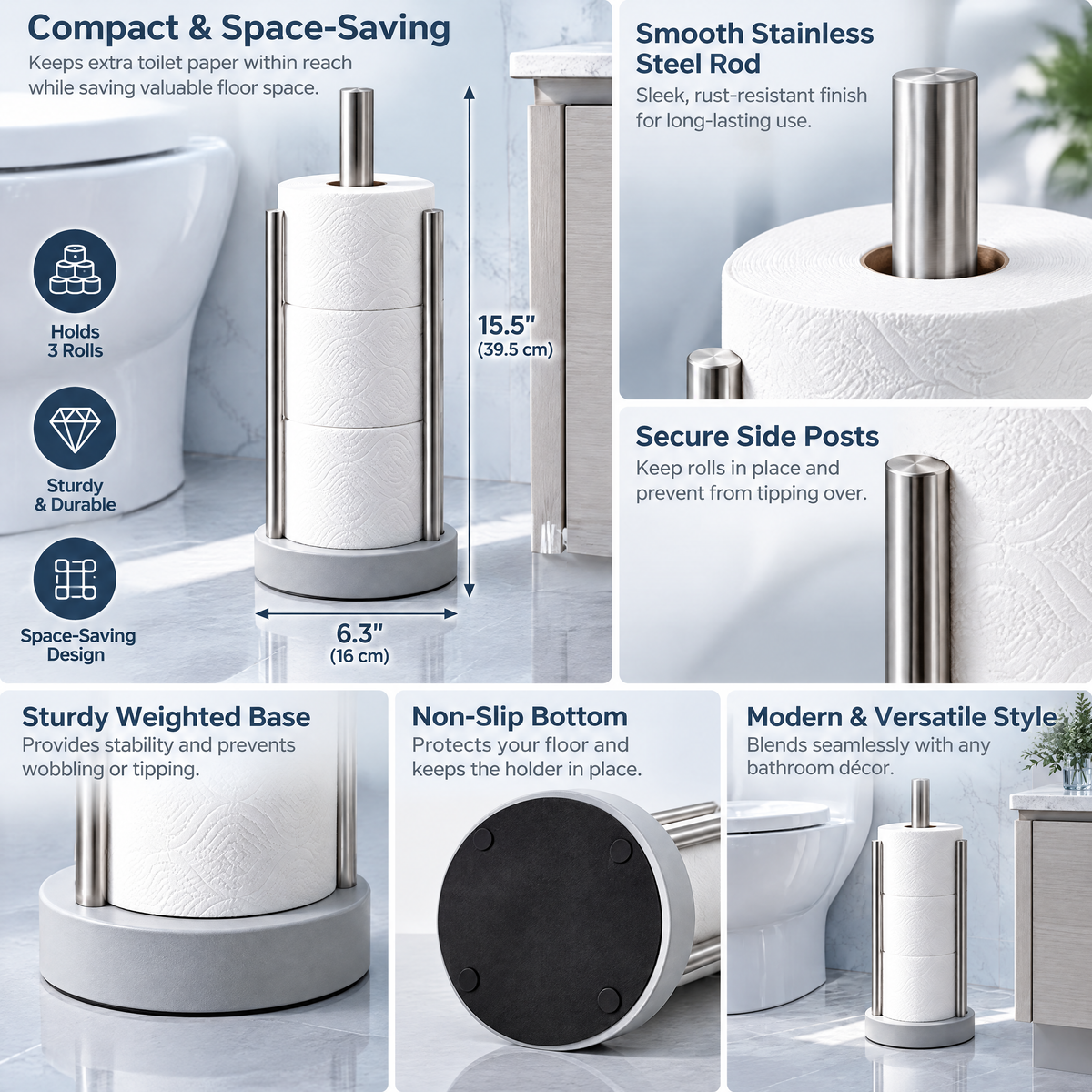 Toilet Paper Reserve Holder - details